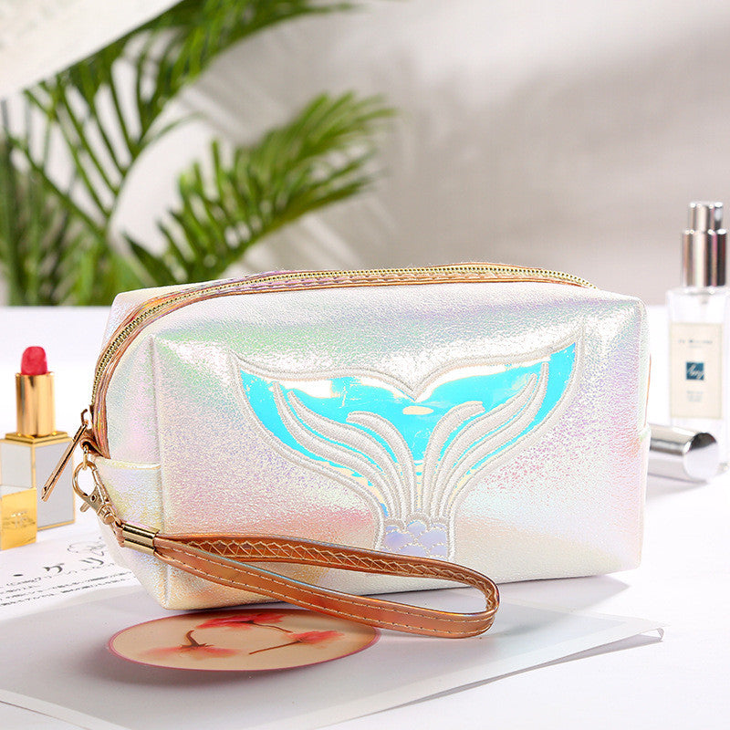 Borsa Trucchi Colorata in PU con Cartone Animato a Coda di Pesce
