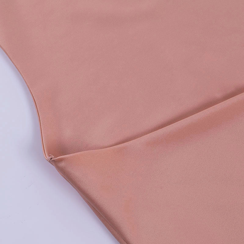 Vestito da Festa in Raso con Scollo a V e Schiena Scoperta