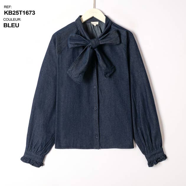 Camicia Denim con Fiocco