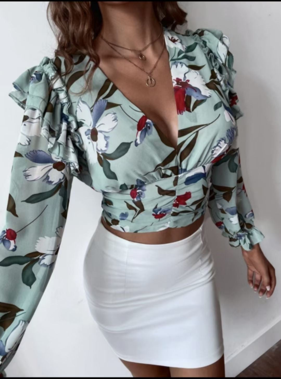 Top da donna a maniche lunghe, vestibilità slim (aderente)