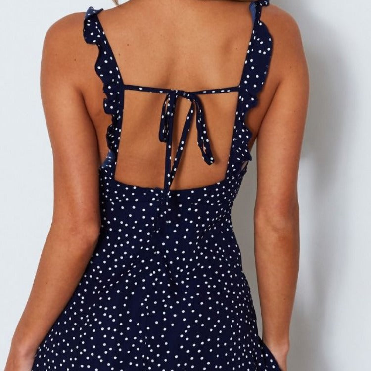 Vestito Estivo a Pois con Spalline – Moda Donna Spiaggia