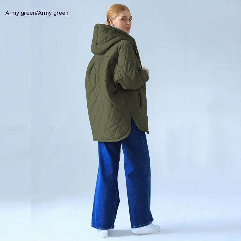 Women's Cotton-padded Clothes European And American Fashion Woman Cotton Dress Coat